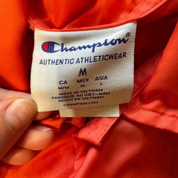 Champion Women’s Athletic Papaya Heritage Script Logo Coaches Jacket Size Medium - Picture 4 of 5